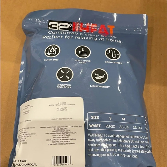 32 degrees men lounge pants 2pk medium Black And Grey - Picture 9 of 9